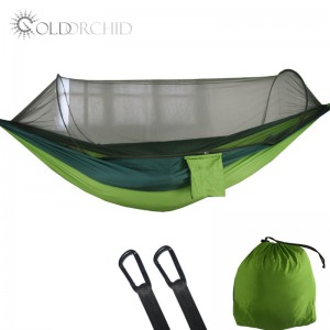Outdoor hiking automatic camping hammock with bed nets