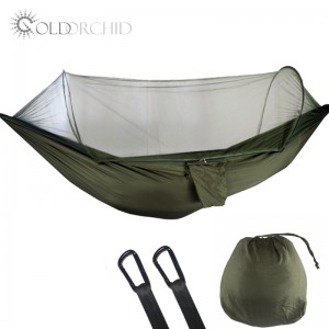 Outdoor hiking automatic camping hammock with bed nets