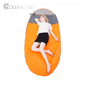 Outdoor portable egg shaped lightweight hollow fiber sleeping bag