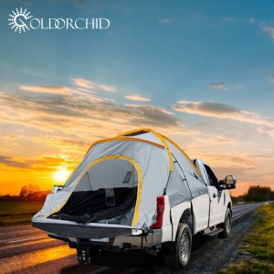 Pickup truck tent for outdoor camping