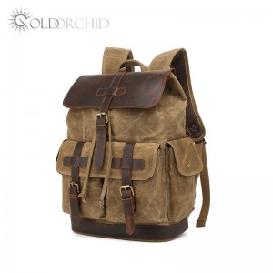 Waterproof oil wax canvas backpack